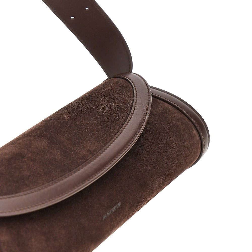Borsa 'Cannolo' piccola in pelle scamsciata
