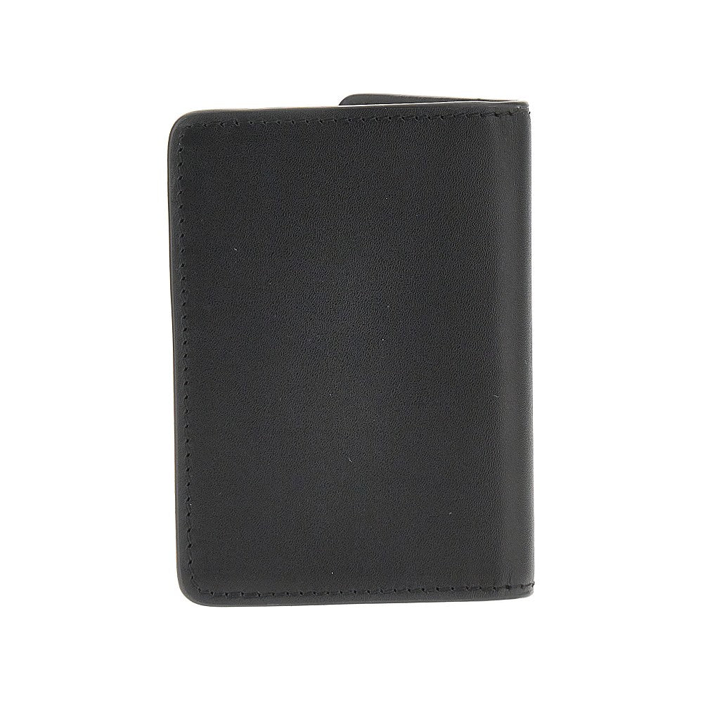 Leather cardholder with logo print