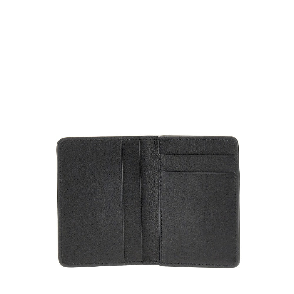 Leather cardholder with logo print
