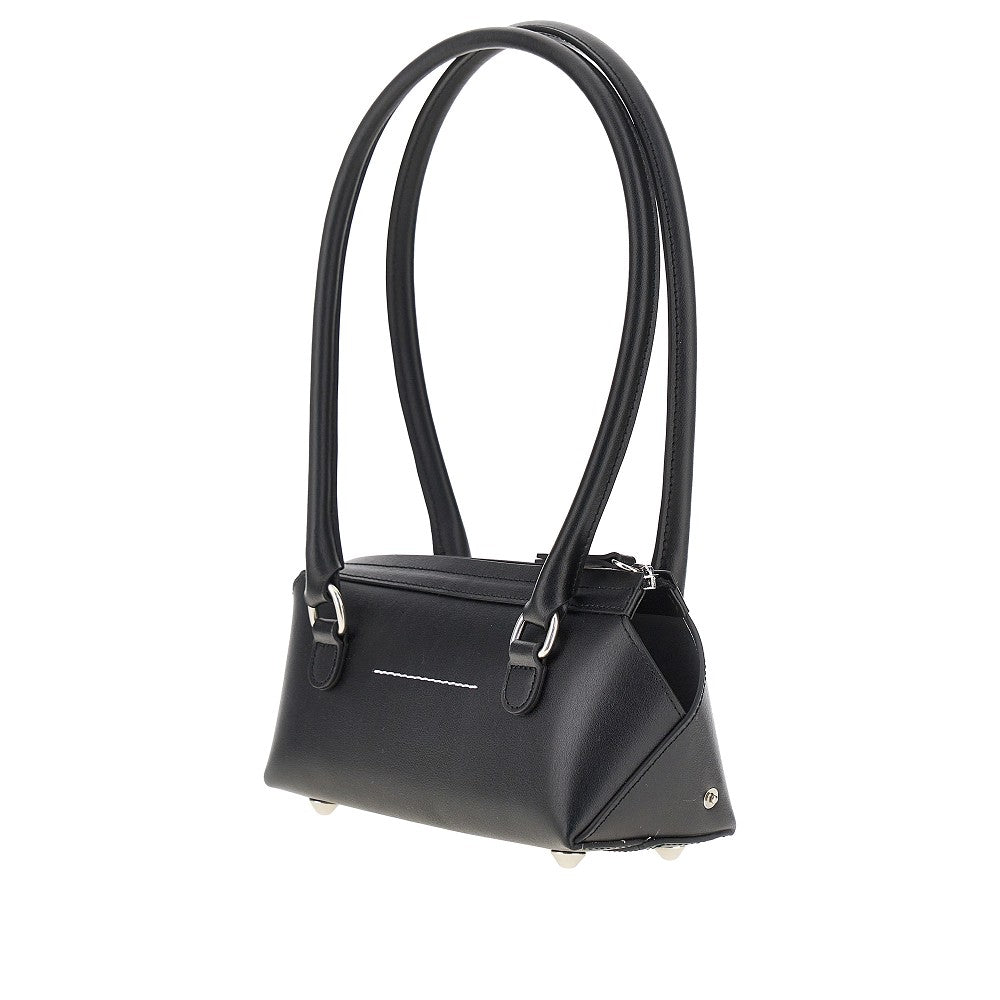 Leather mini 'Bauletto' shoulder bag