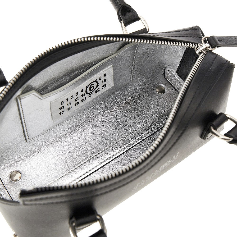Leather mini 'Bauletto' shoulder bag