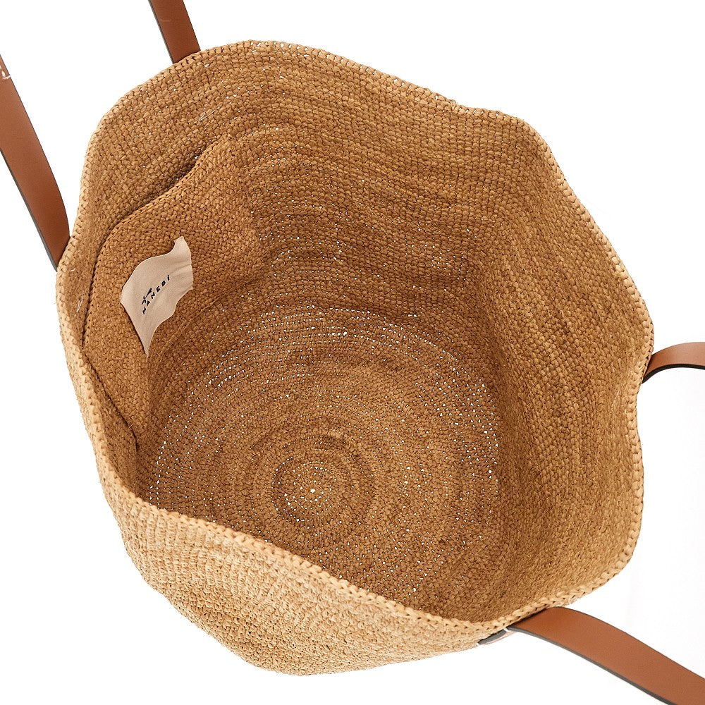 Raffia basket bag