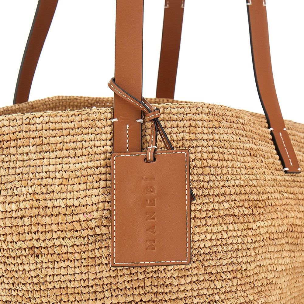 Raffia basket bag