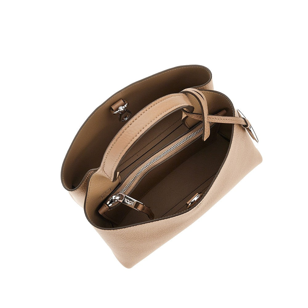 Shopping bag micro in pelle martellata