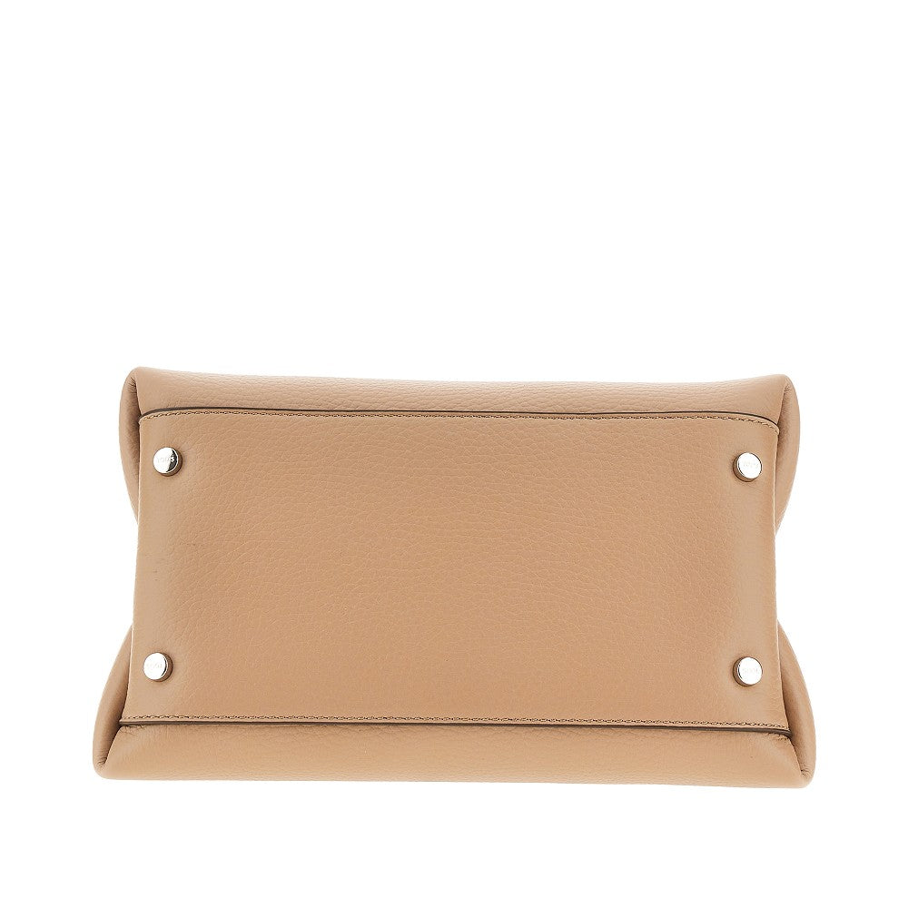 Shopping bag micro in pelle martellata