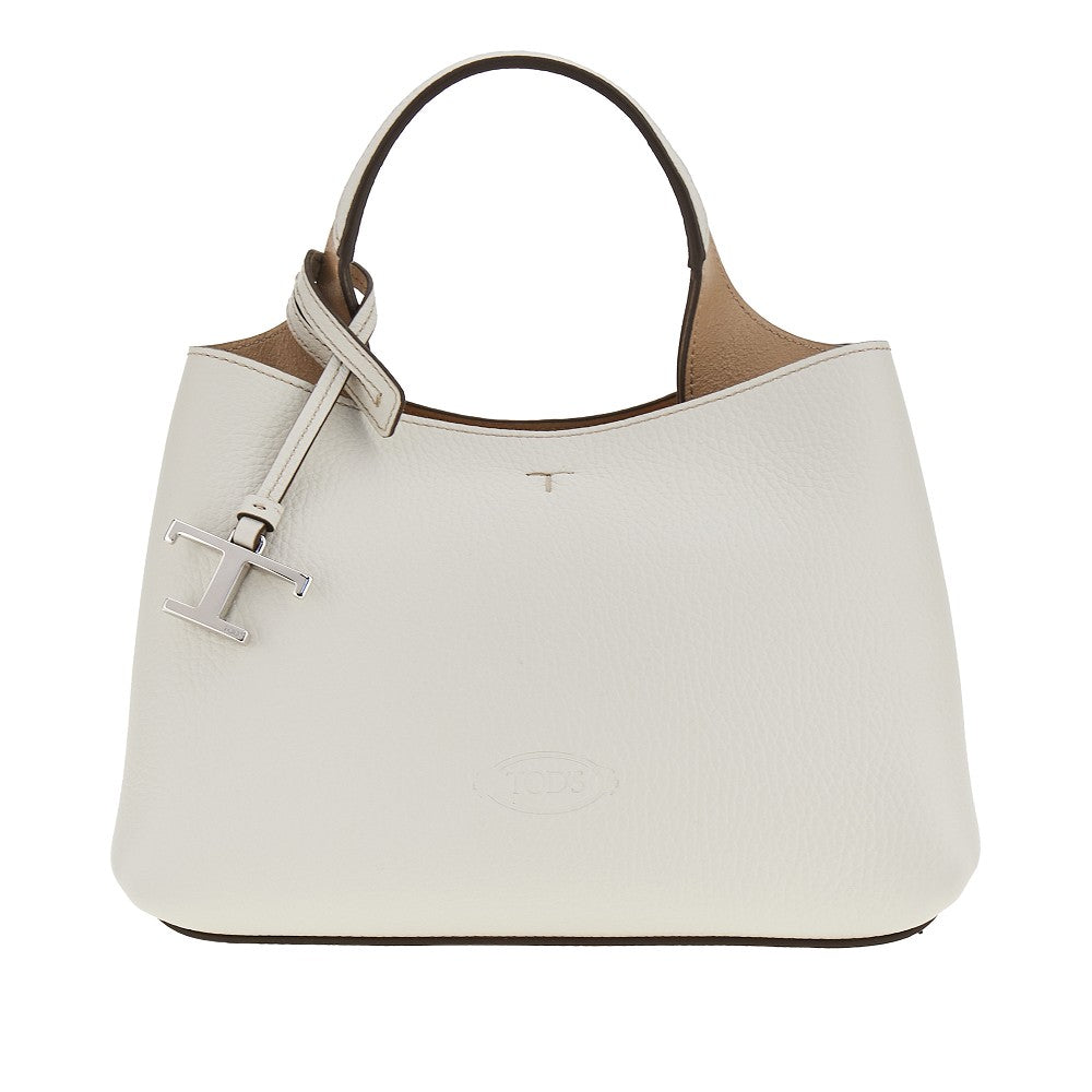 Shopping bag micro in pelle martellata