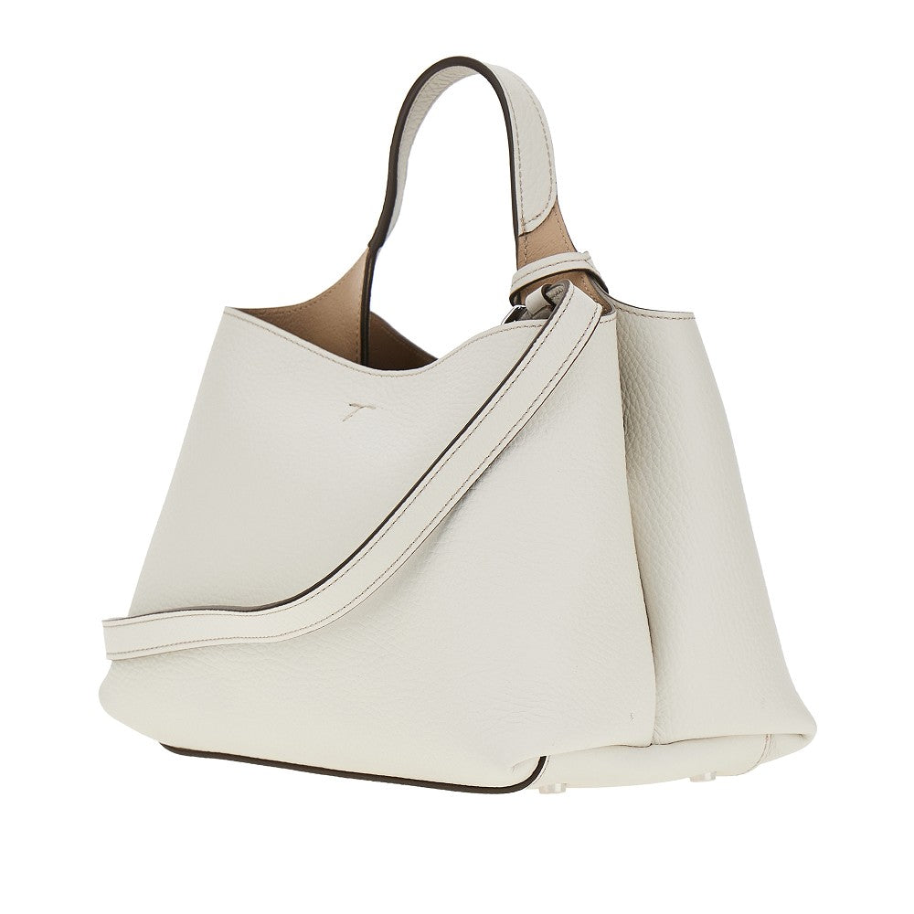 Shopping bag micro in pelle martellata