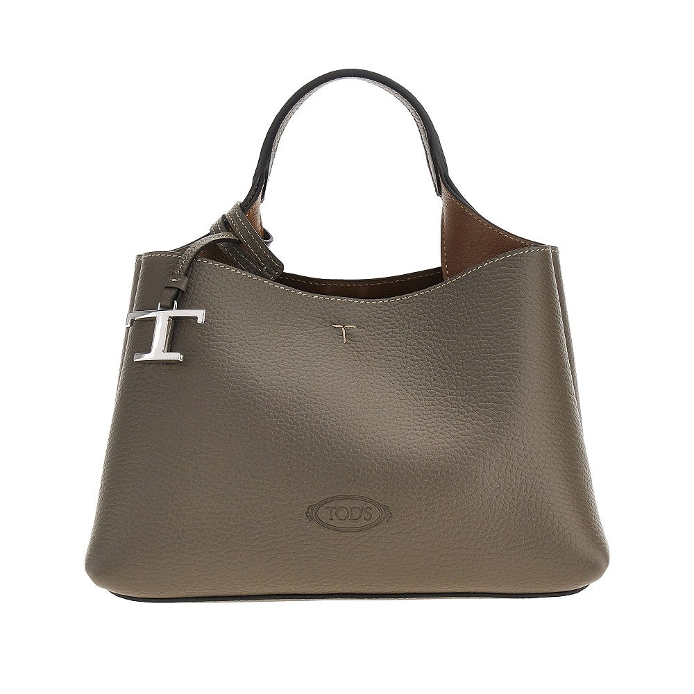 Shopping bag micro in pelle martellata