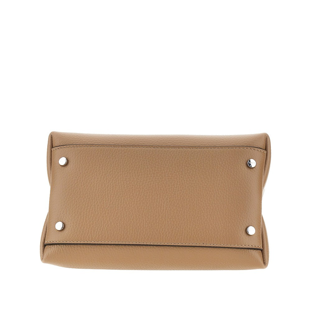 Shopping bag micro in pelle martellata