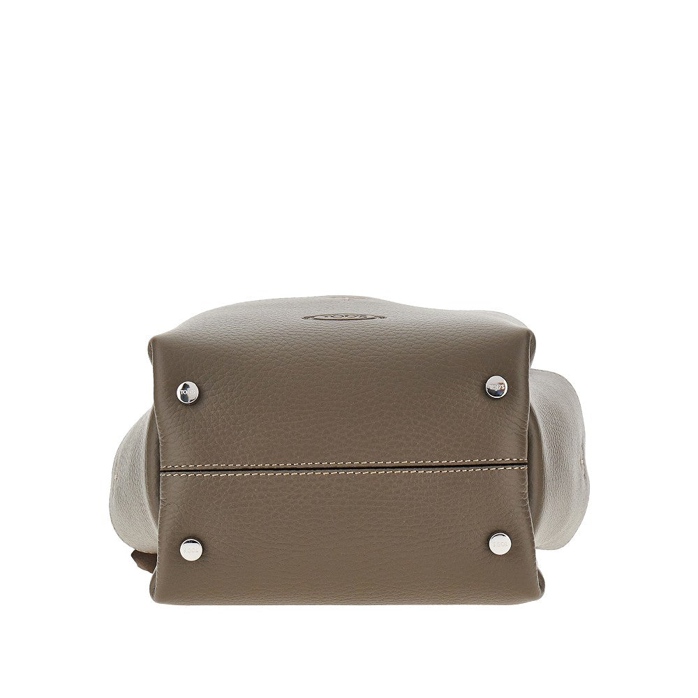 Mini shopping bag in pelle martellata