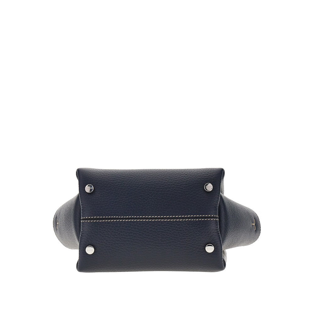 Mini shopping bag in pelle martellata