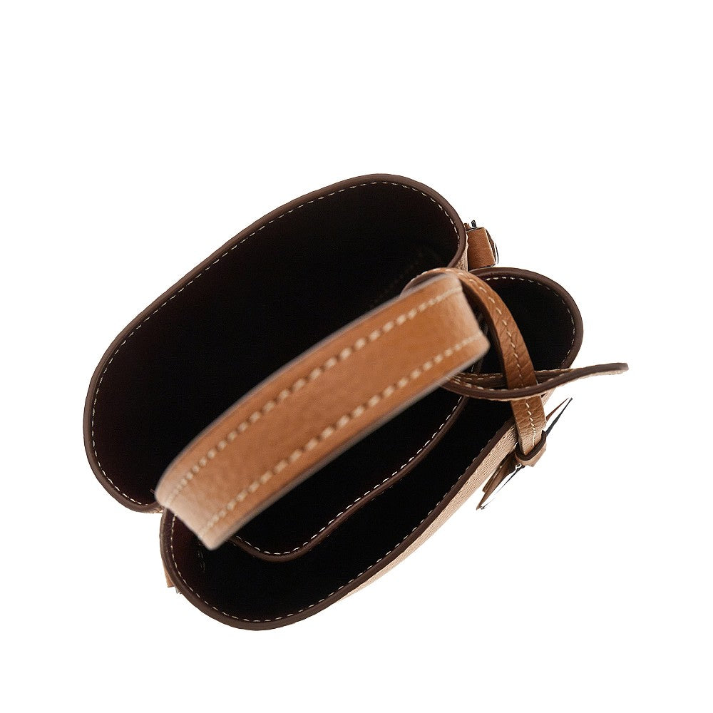 Micro bag in pelle con charm T Timeless