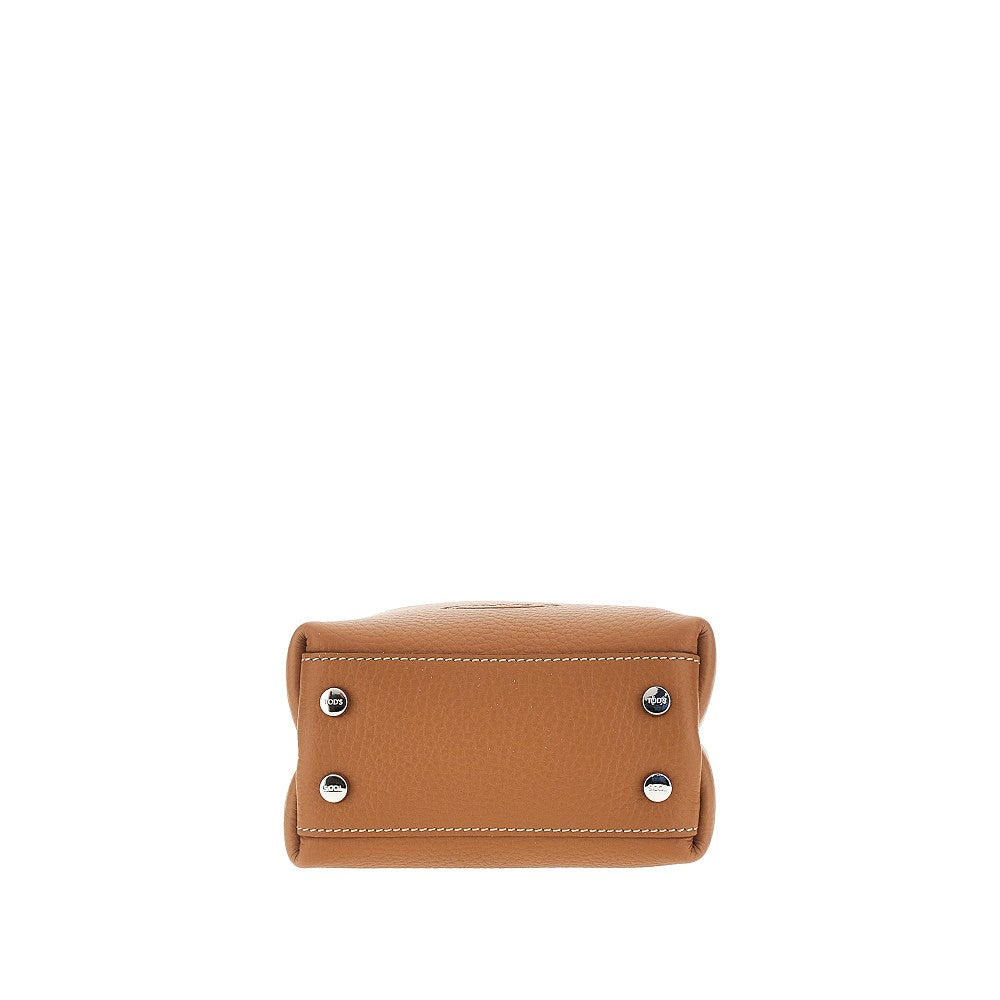 Micro bag in pelle con charm T Timeless