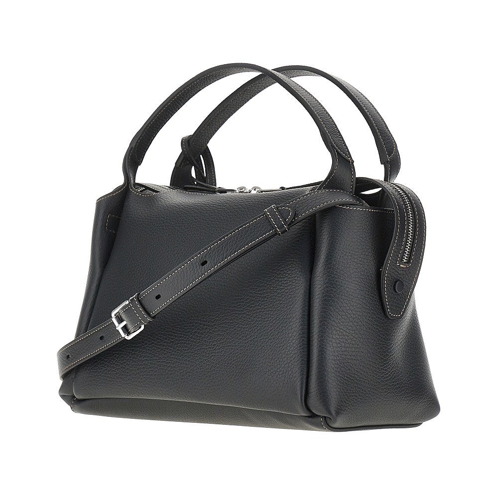 Borsa bauletto piccola in pelle martellata