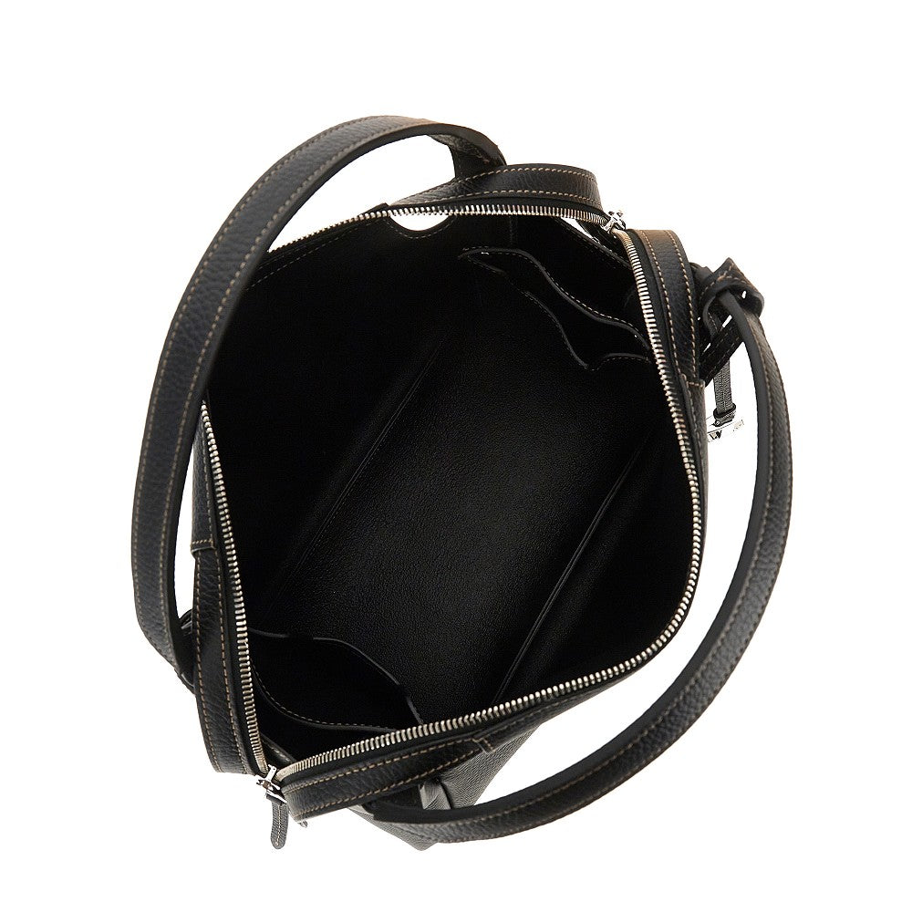 Borsa bauletto piccola in pelle martellata