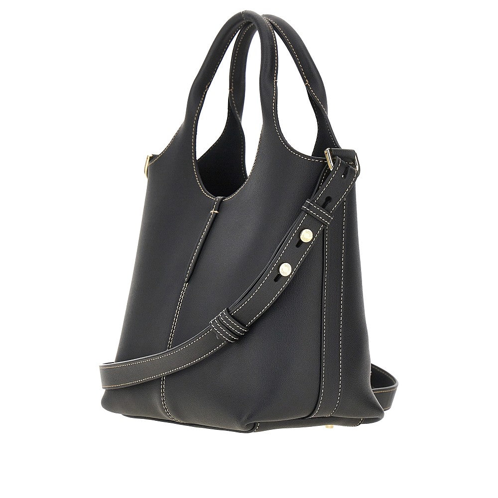 Leather mini Tote shopping bag