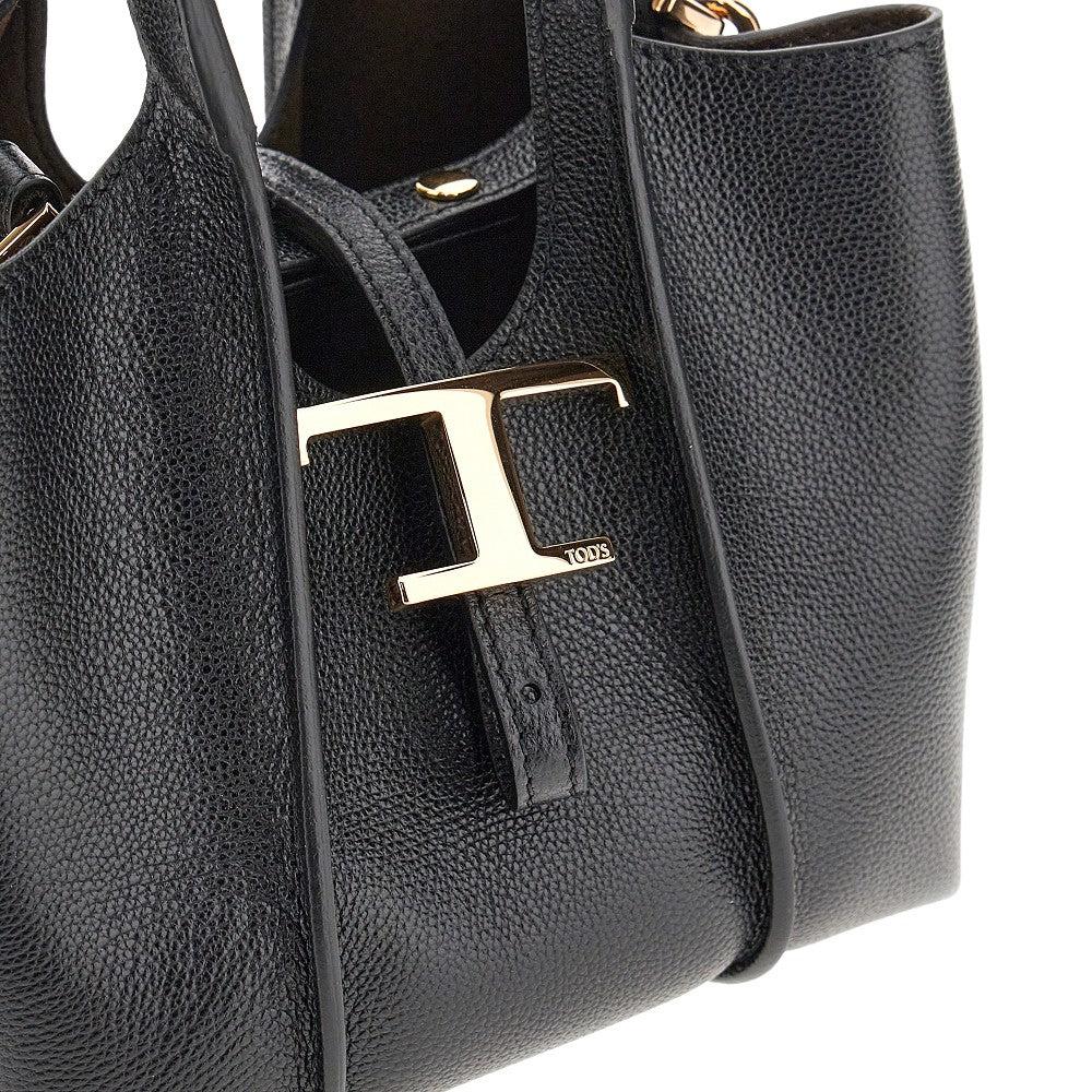 Grain leather micro T Timeless shopping bag