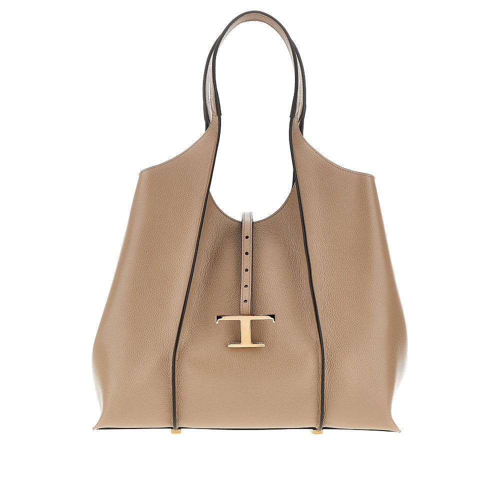 Leather medium 'T Timeless' shopping bag