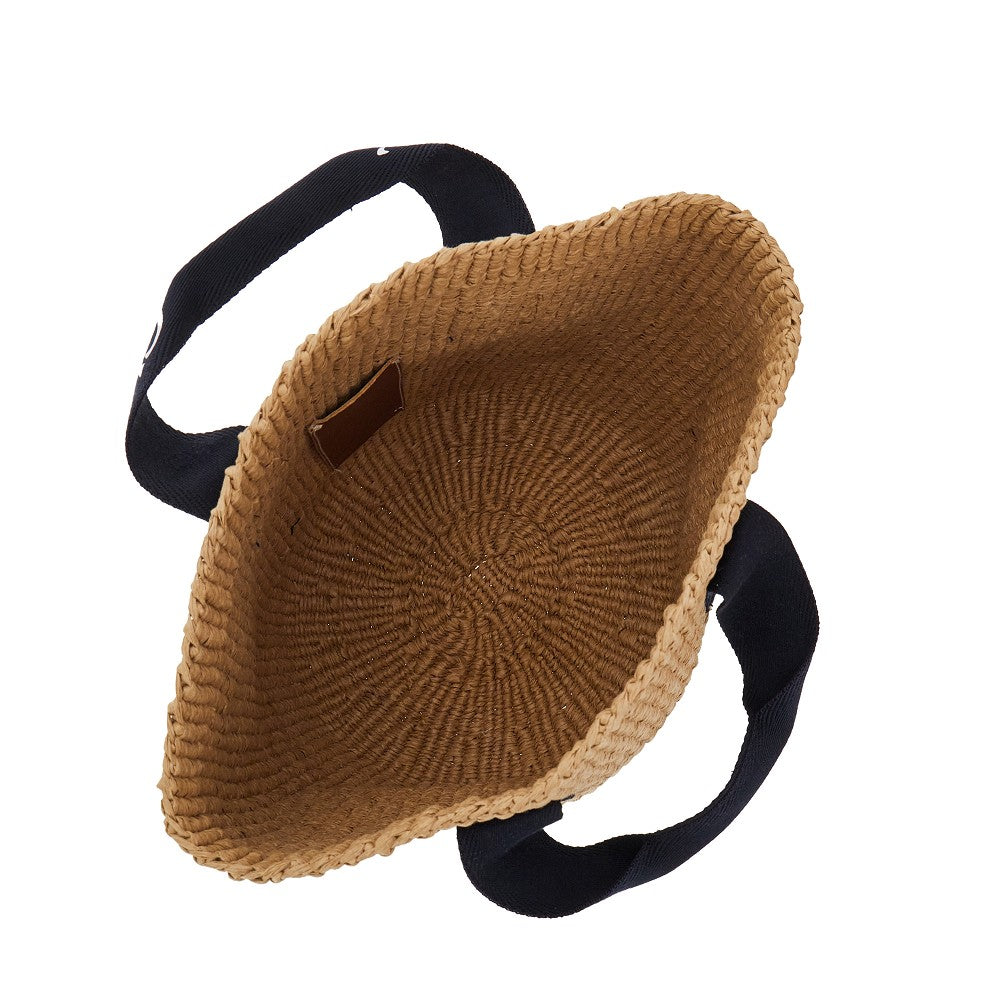 Woven raffia basket bag
