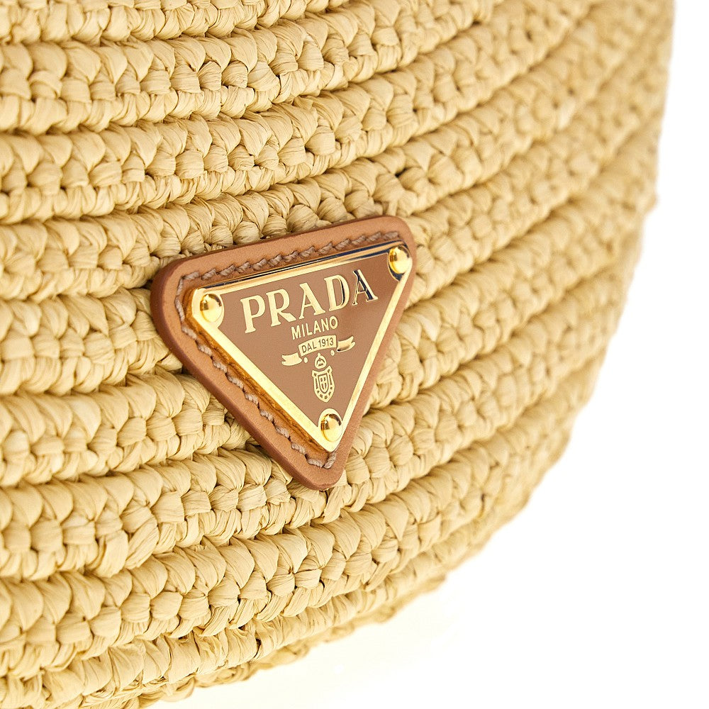 &#39;Prada Arqué&#39; crochet raffia shoulder bag