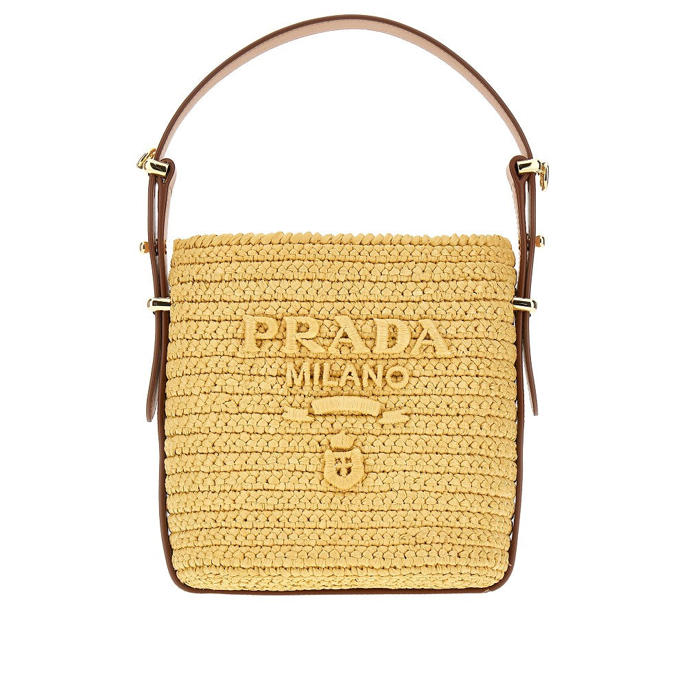 Borsa a secchiello in rafia crochet