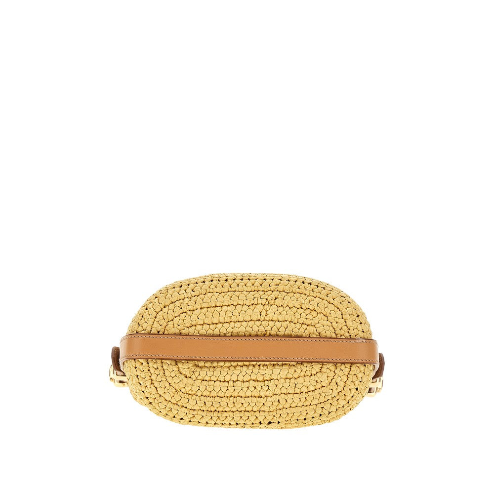 Borsa a secchiello in rafia crochet