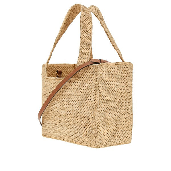 Medium 'LOEWE Font Tote' bag in raffia