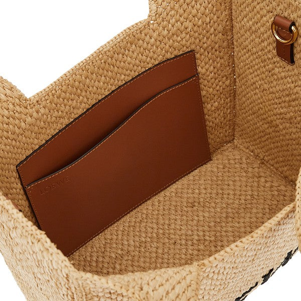 Medium 'LOEWE Font Tote' bag in raffia
