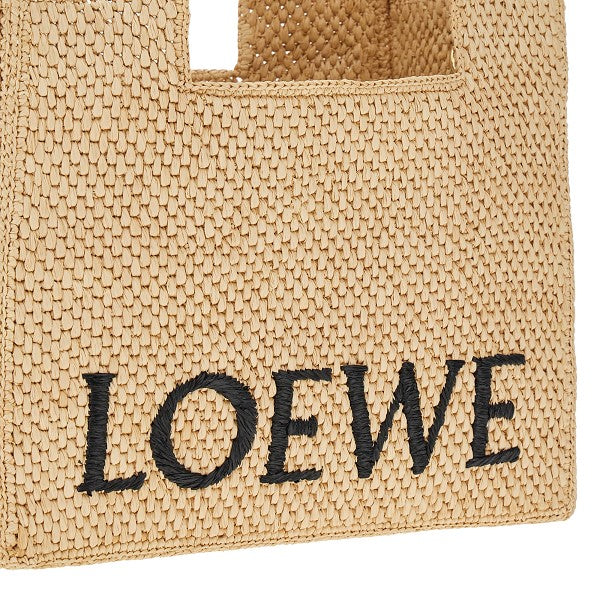 Medium 'LOEWE Font Tote' bag in raffia