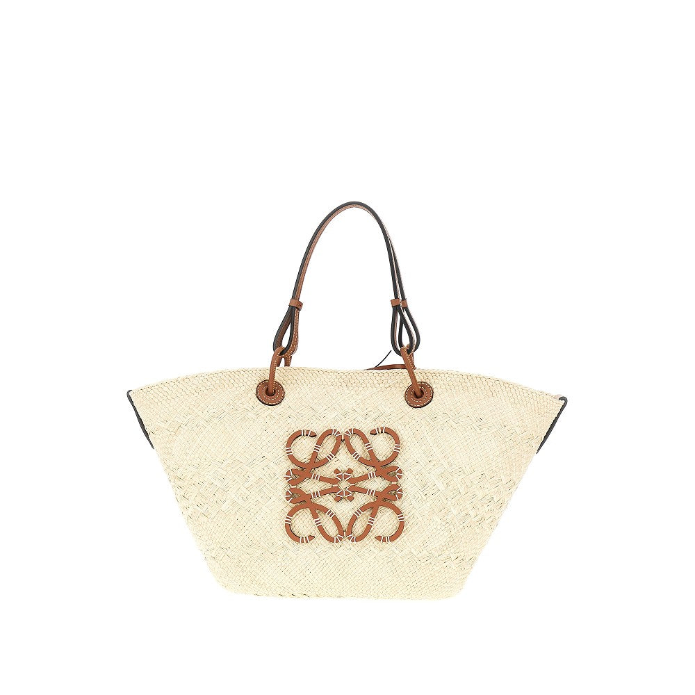 Basket bag grande in foglie di palma