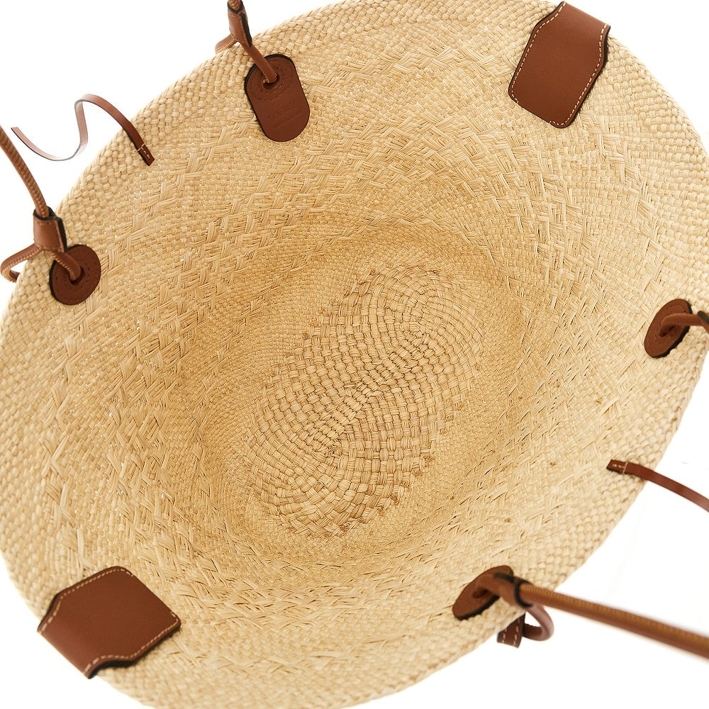 Basket bag grande in foglie di palma