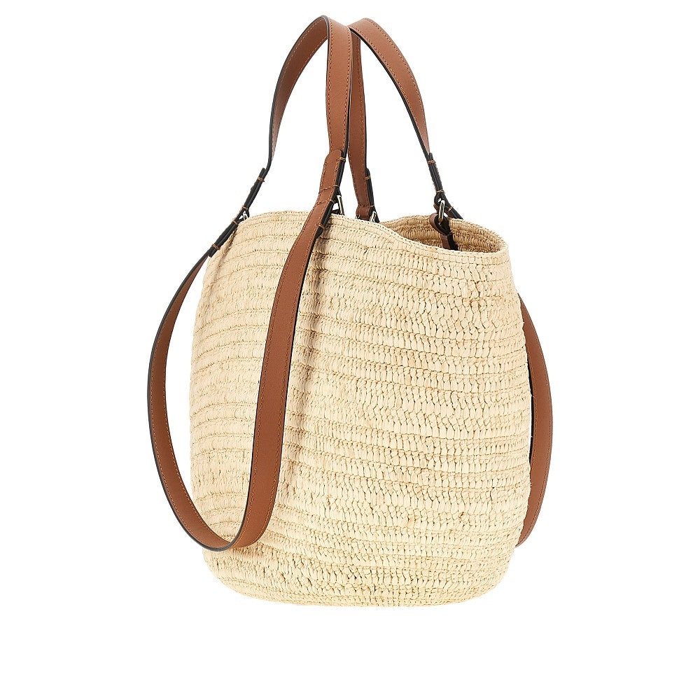 Raffia medium 'Eclipse' basket bag