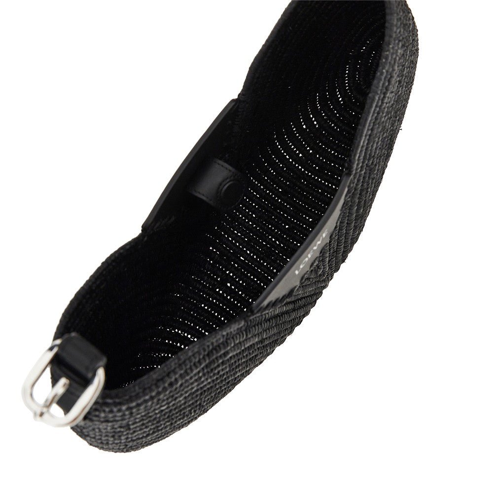 Borsa 'Swing' media in rafia e pelle