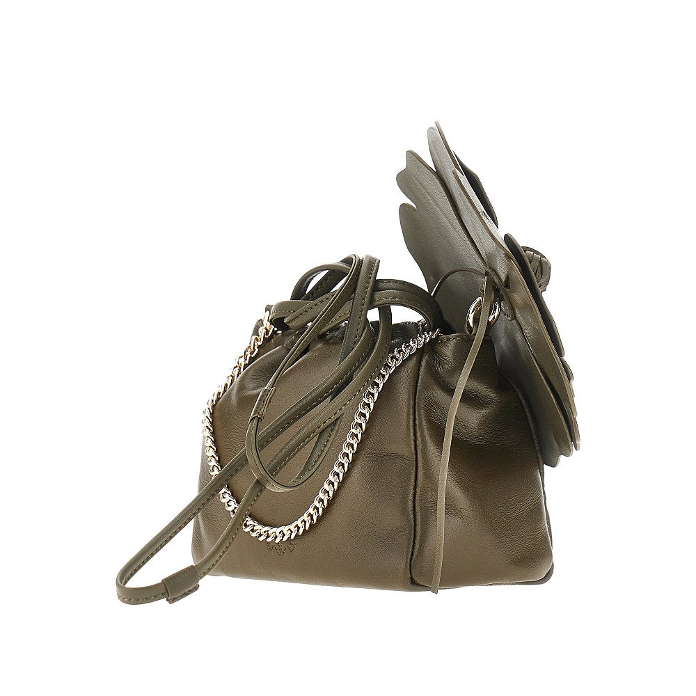 Borsa a secchiello in nappa con fiore