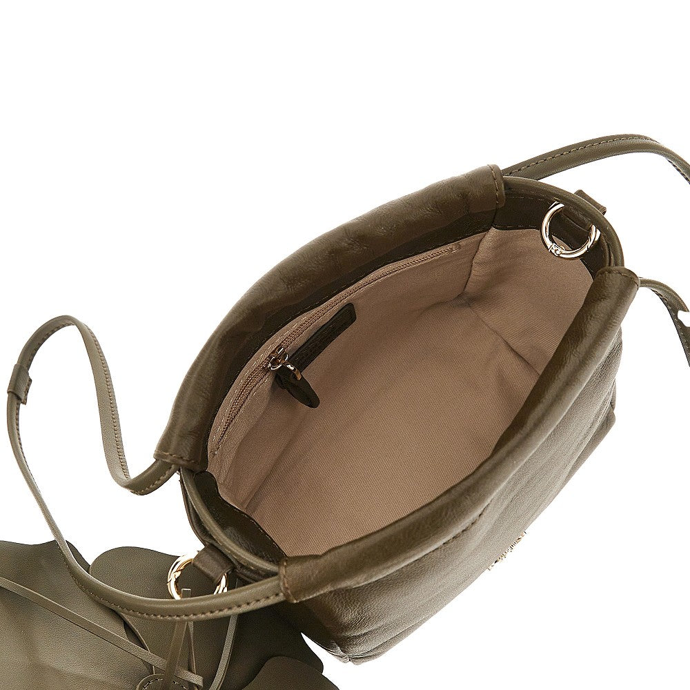 Borsa a secchiello in nappa con fiore