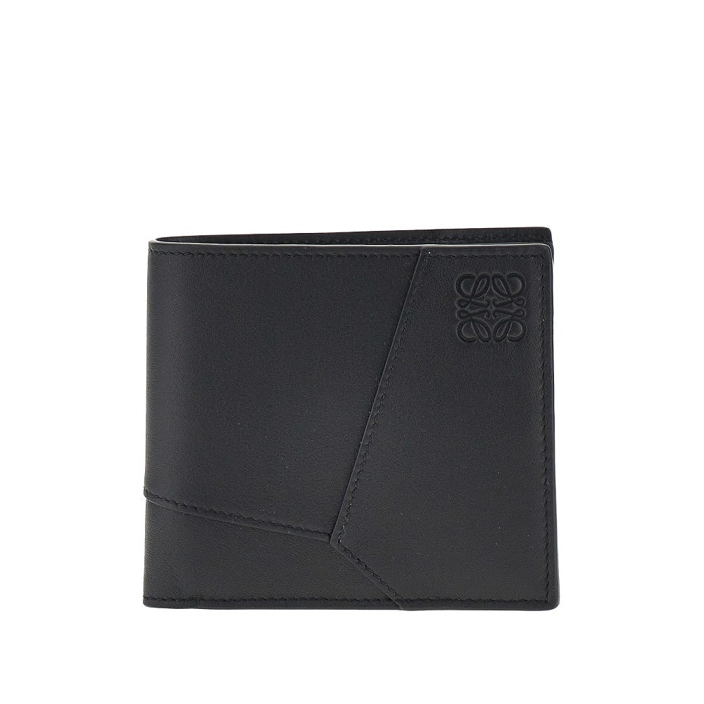 Leather bi-fold wallet with Anagram logo