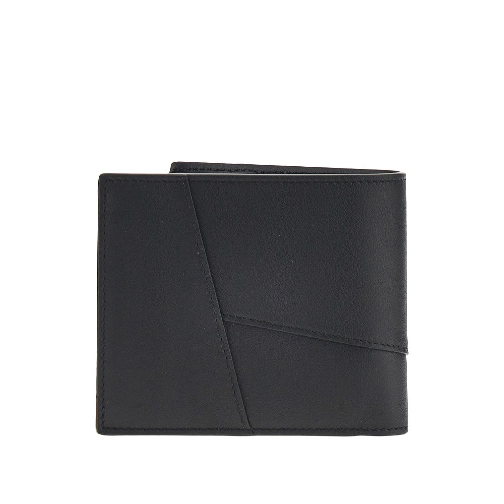 Leather bi-fold wallet with Anagram logo