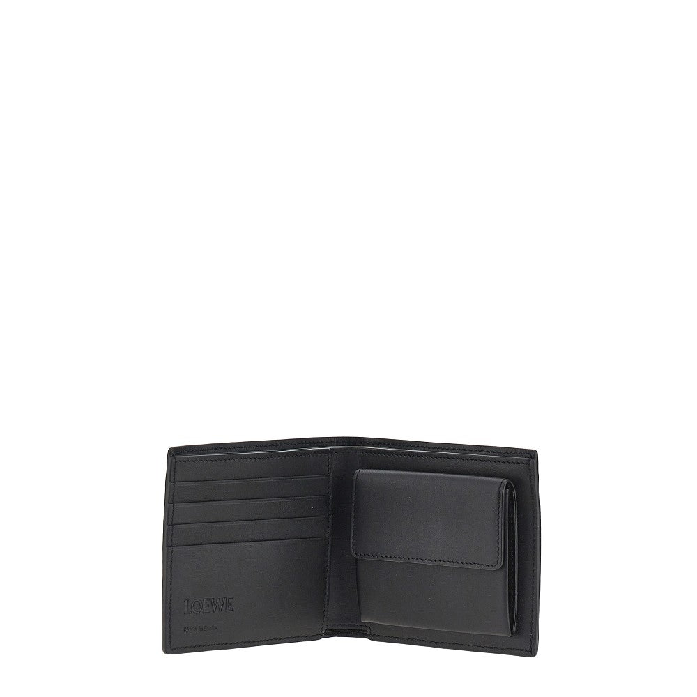 Leather bi-fold wallet with Anagram logo