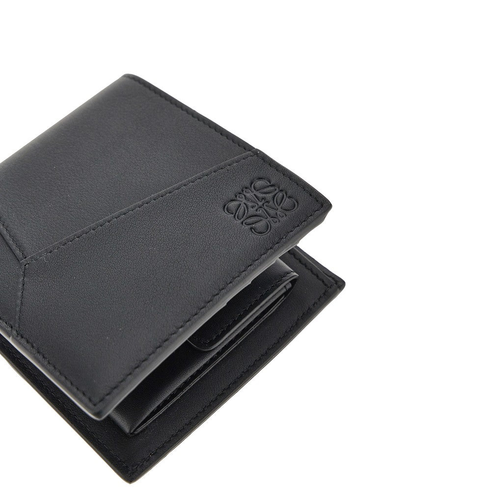 Leather bi-fold wallet with Anagram logo