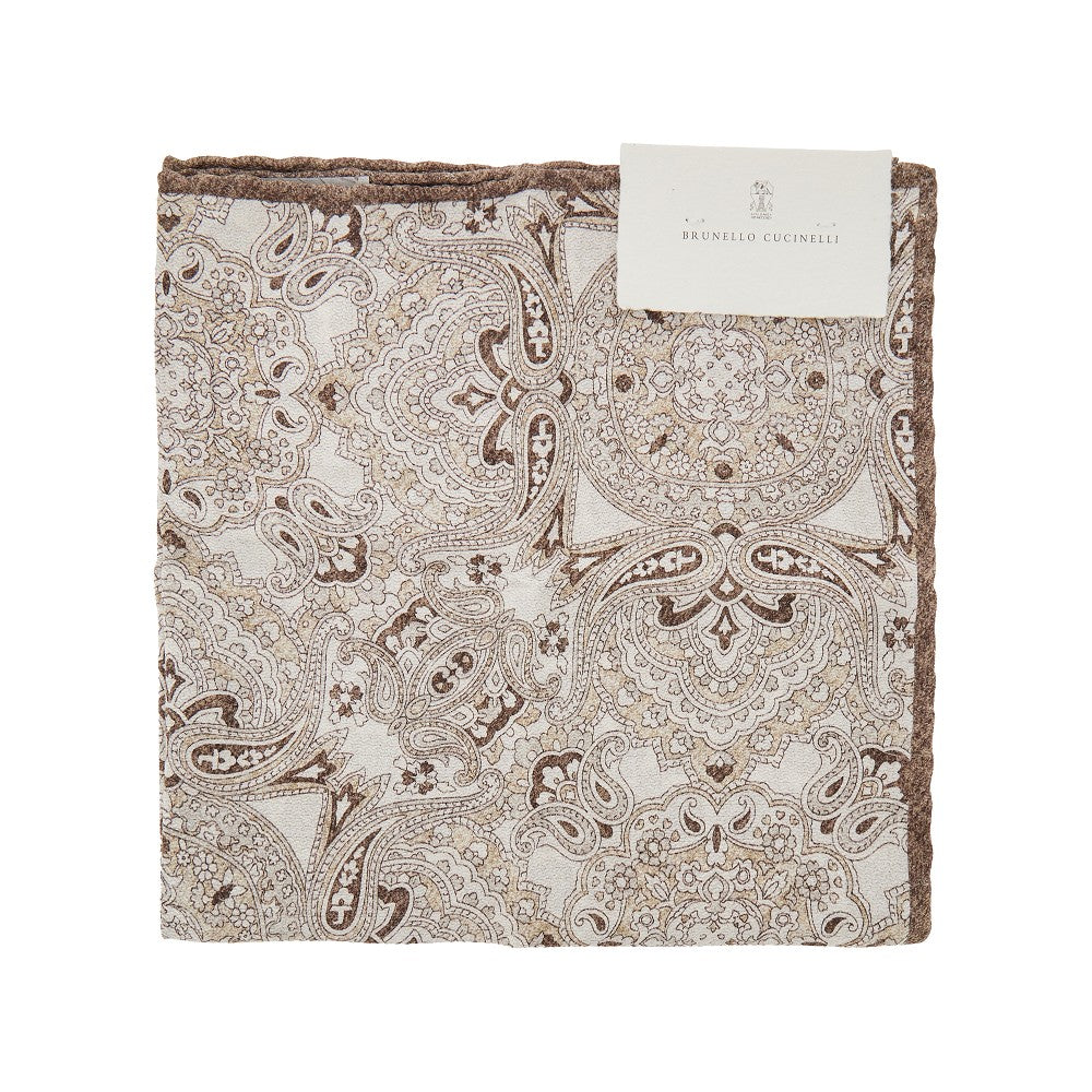 Pochette da taschino in seta jacquard