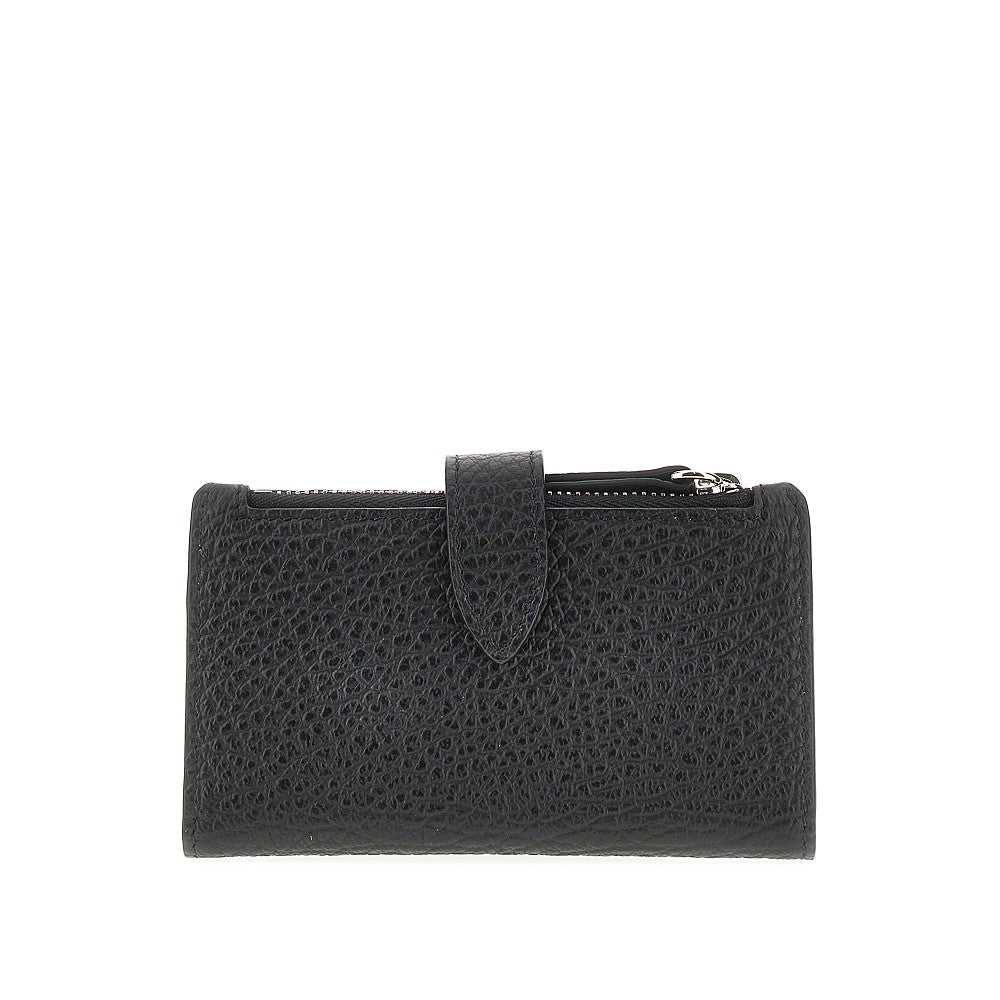 Portacarte bi-fold in pelle grain