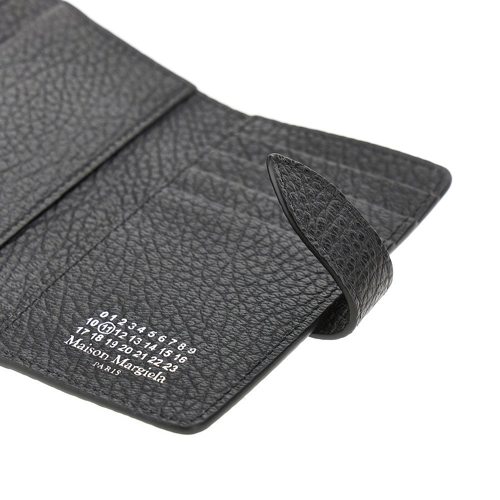 Portacarte bi-fold in pelle grain