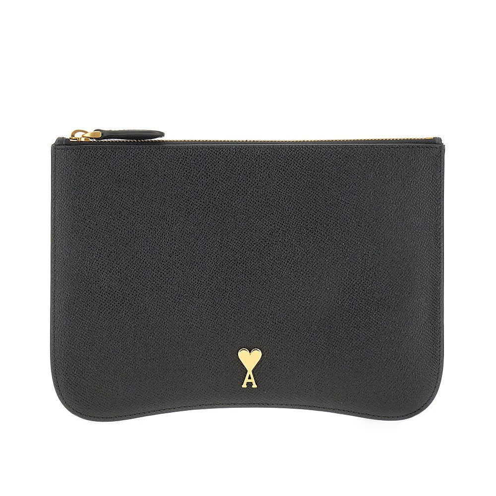 &#39;Paris Paris&#39; grained leather pouch