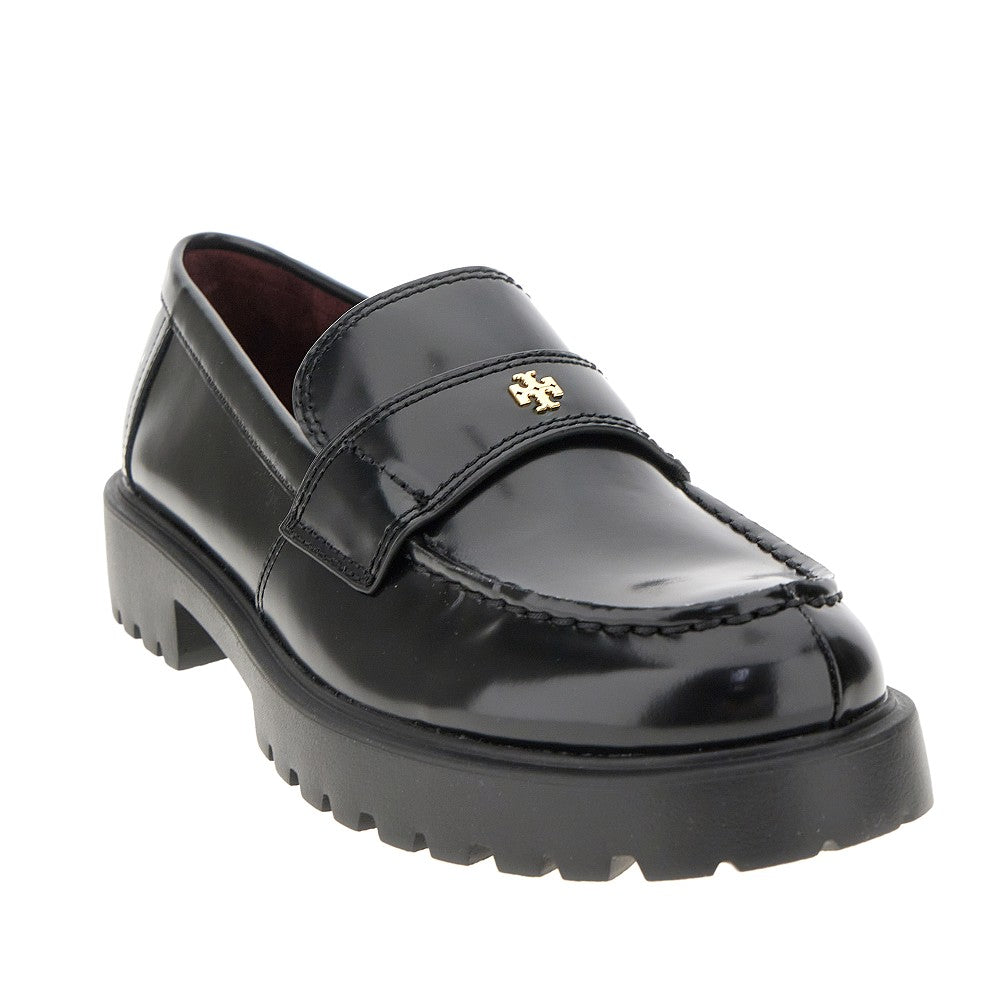 Leather loafers with lug sole