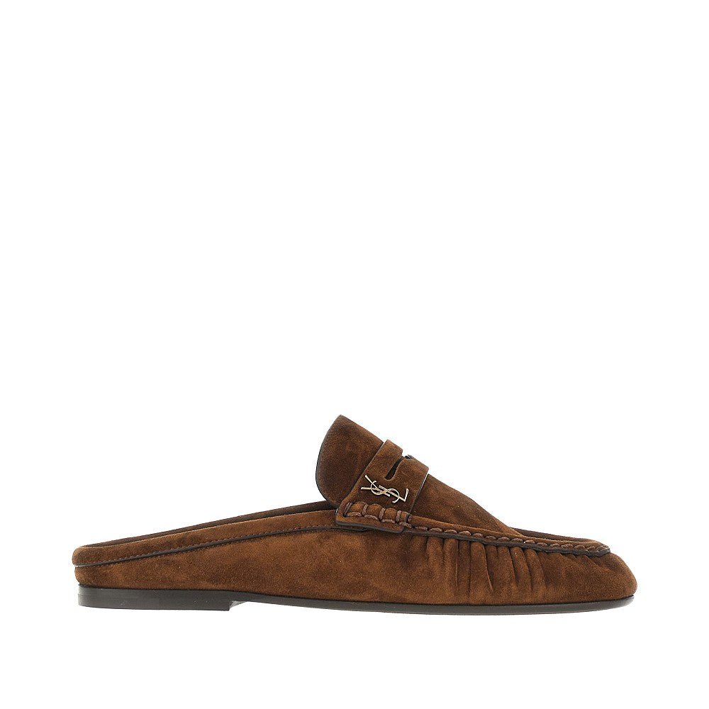 'Le Loafer' suede leather mules