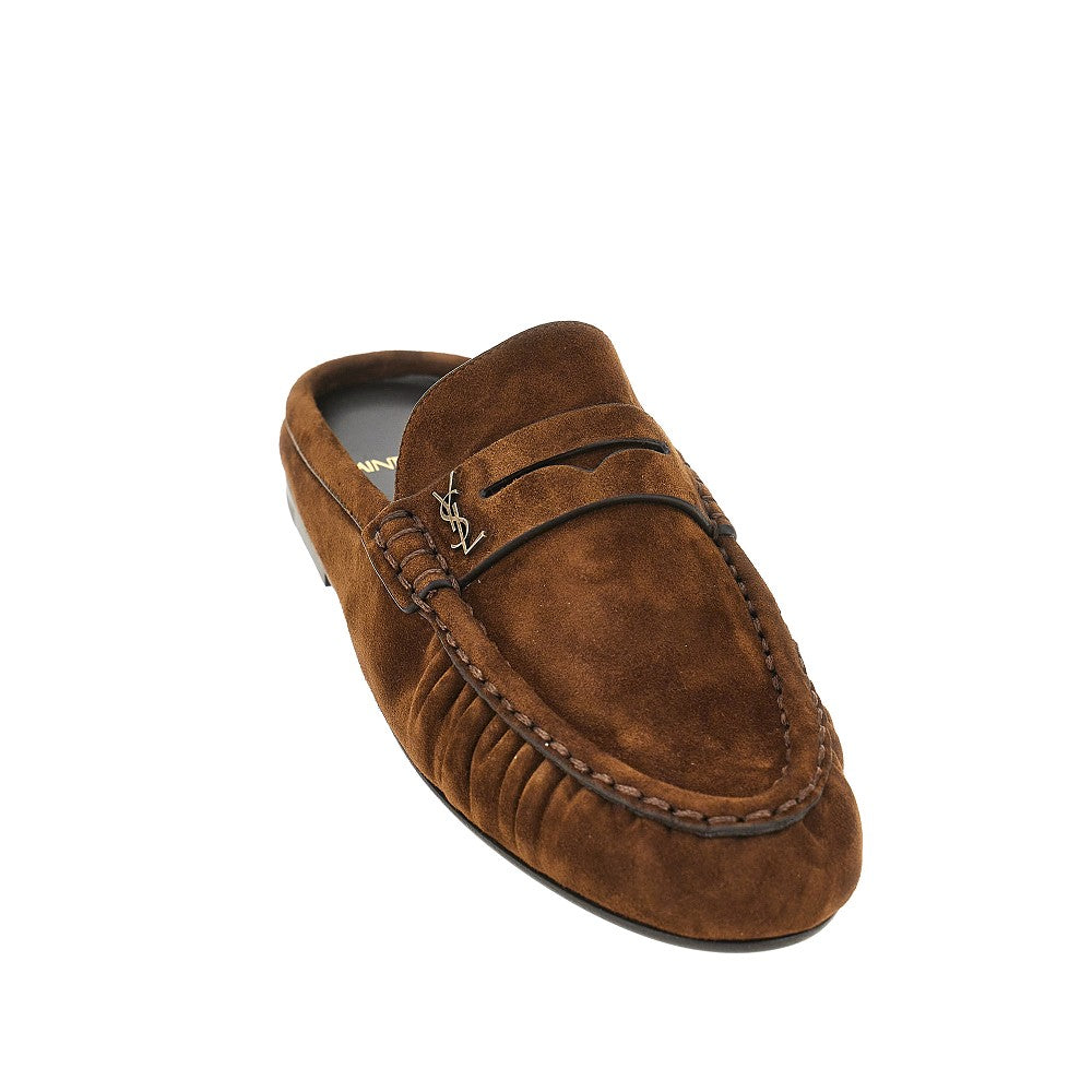 'Le Loafer' suede leather mules