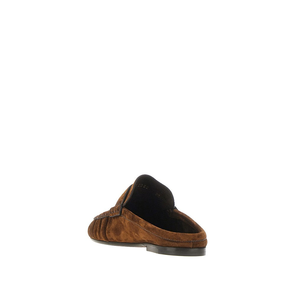 'Le Loafer' suede leather mules