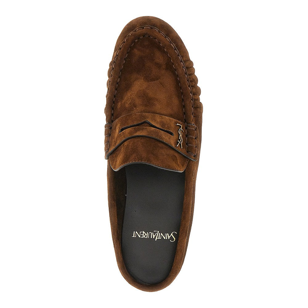 'Le Loafer' suede leather mules