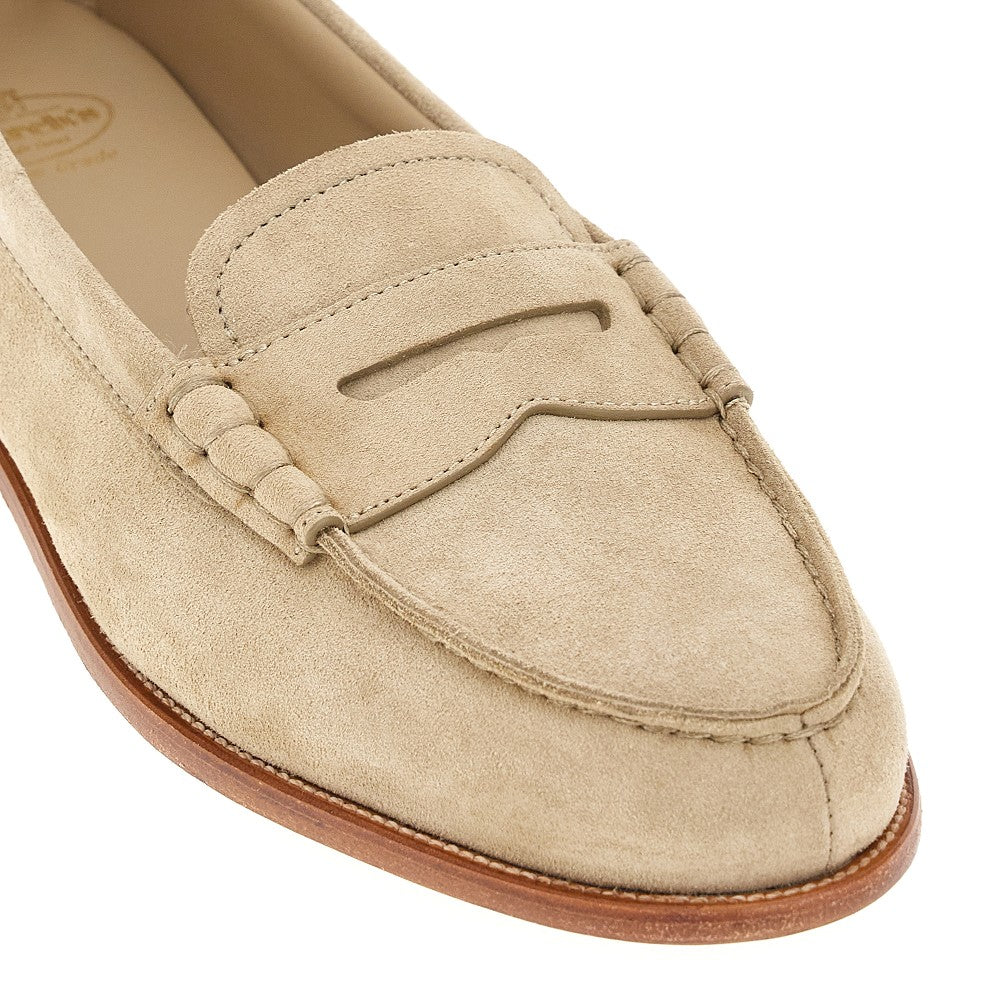 &#39;Kara&#39; suede leather loafers