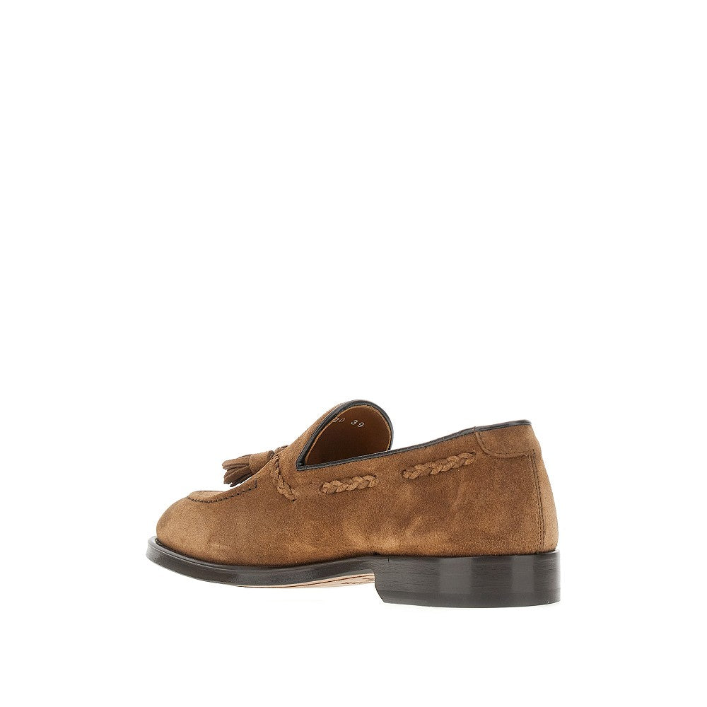 Suede leather loafers with tassels